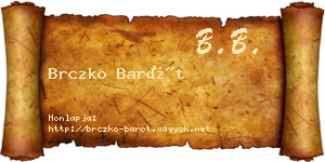 Brczko Barót névjegykártya